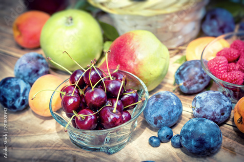 Fototapeta Naklejka Na Ścianę i Meble -  Vegetarian food, Healthy diet (eating) - fresh organic fruits