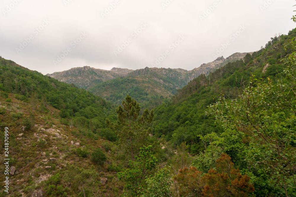 Campo do Gerês mountain road in Portugal. Old roman road. Campo do Gerês mountain road in Portugal. Old roman road.