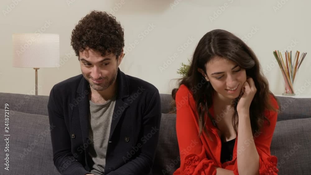 Handsome Man Trying To Kiss Attractive woman At First Date, Romance, Feelings Handsome Man Trying To Kiss Attractive woman At First Date, Romance, Feelings