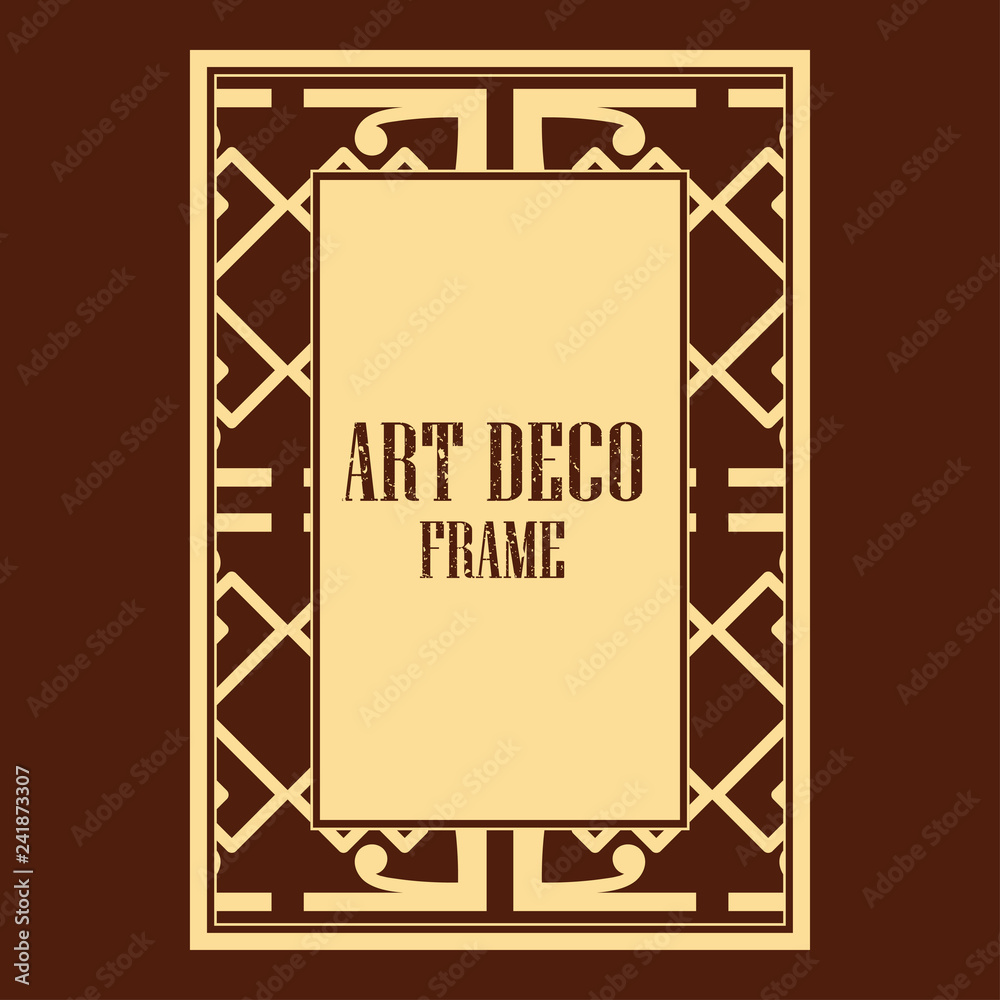 Vector geometric frame in Art Deco style. Rectangle vector abstract element for design.