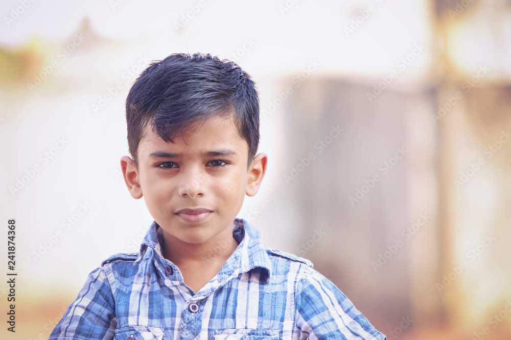 Portrait of Indian Little boy Posing to Camera with Expression Portrait of Indian Little boy Posing to Camera with Expression
