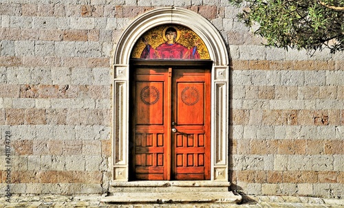 Door of the Basilica in Budva, Montenegro. © Rosen