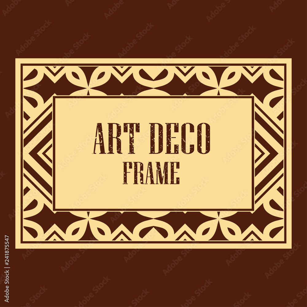 Vector geometric frame in Art Deco style. Rectangle vector abstract element for design.