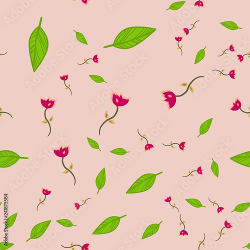 Wallpaper Mural Seamless pattern of doodle flowers. Torontodigital.ca