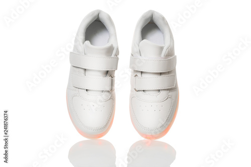 White sneackers with led light sole
