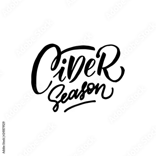 Cards for the season of cider with a beautiful apple branch, can be used as a menu cover, label, vector illustration