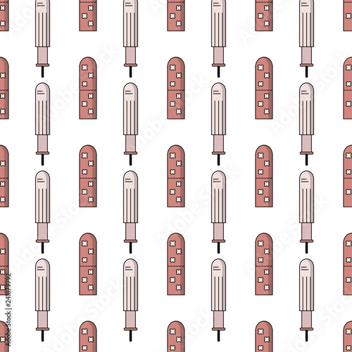 Vector seamless flat pattern of feminine hygiene items for menstruation