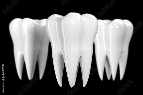 Fotografi Tooth isolated on black background