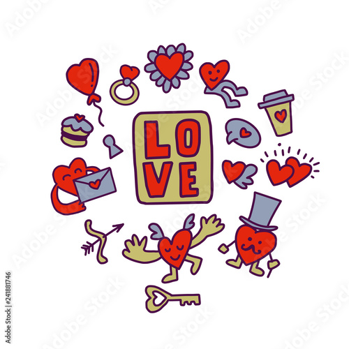 Doodle Hearts card design