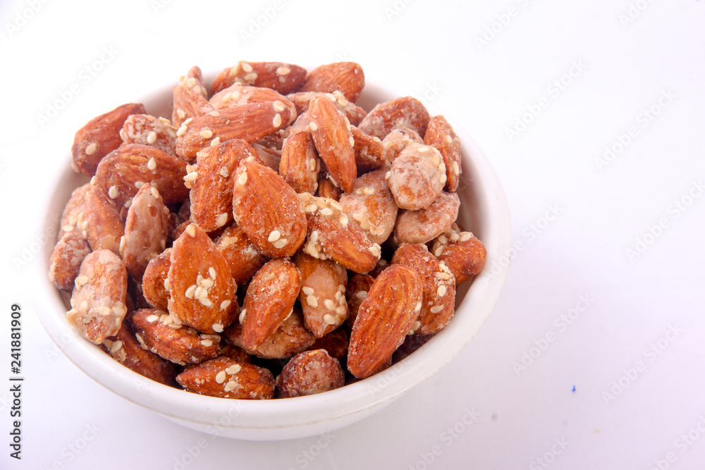 Honey almond in bowl Honey almond in bowl