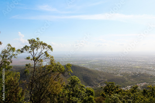 View onto Rockhampton as seen from Fraser Park Lookout on Mount Archer (Queensland, Australia)
