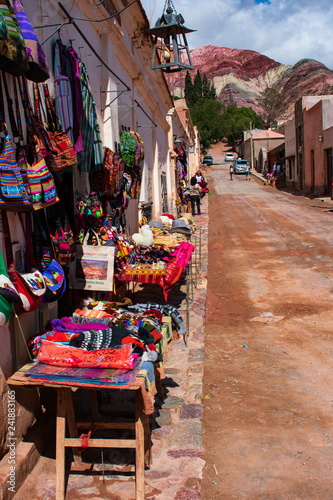 street in an old town  Purmamarca  Jujuy  Argentina