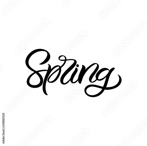 Hand drawn lettering card. The inscription: Spring. Perfect design for greeting cards, posters, T-shirts, banners, print invitations.