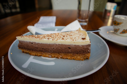 Very delicious breakfast chocolate cake, Zagreb, Croatia