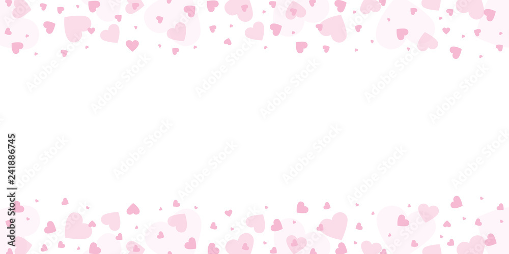 pink heart border on white background for wedding and valentines day vector illustration EPS10