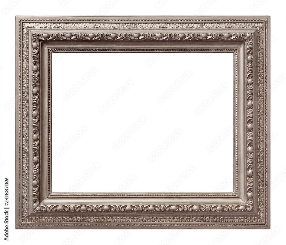 Silver frame for paintings, mirrors or photo isolated on white background Silver frame for paintings, mirrors or photo isolated on white background