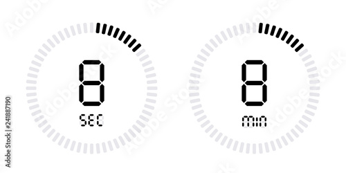 Timer countdown with minutes and seconds Icons