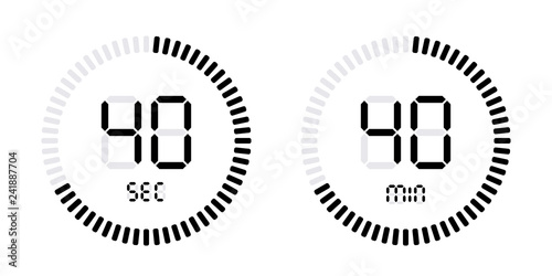Timer countdown with minutes and seconds Icons photo