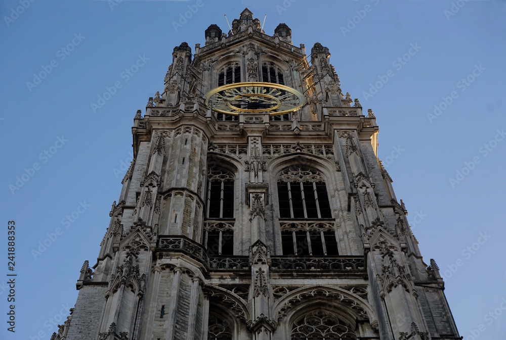 Fototapeta premium Antwerp, Belgium, city, November 18, 2018 10:30: illustrative editorial photograph of the historical section of Antwerp, Belgium