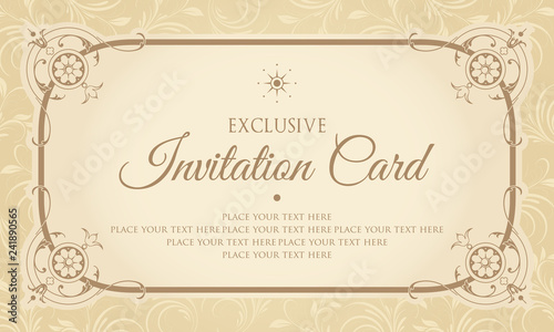Exclusive invitation card design in vintage style