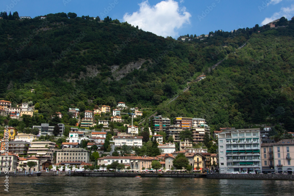 view of como lake in italy