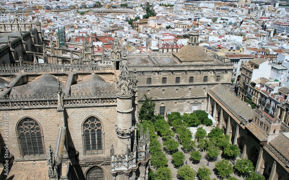 Vue aérienne de la ville de Séville en Espagne