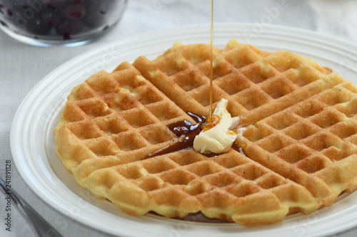 Gluten-Free waffles with diary free butter photo