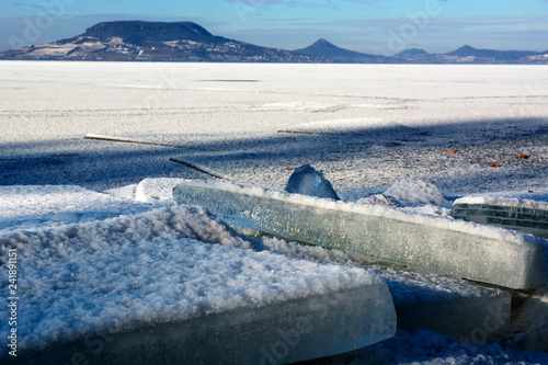 Winter at Lake Balaton, Hungary