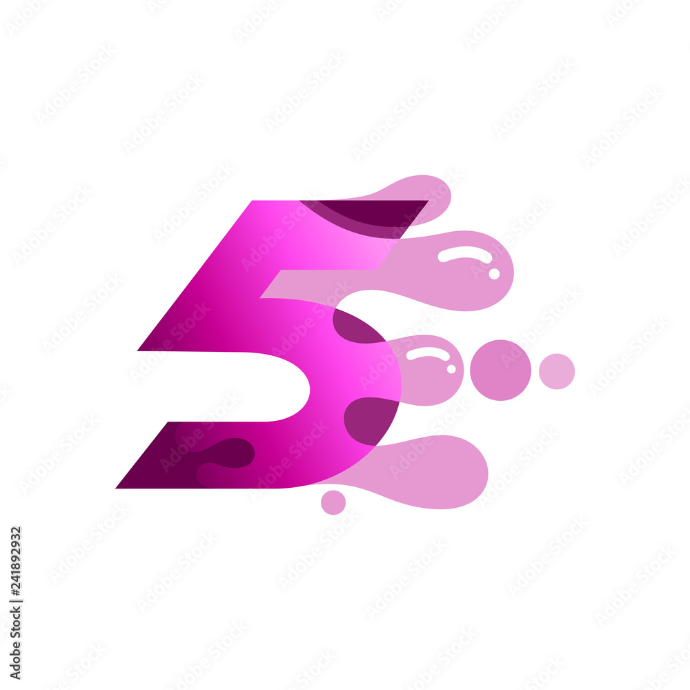 number five logo vector with water bubble number five logo vector with water bubble