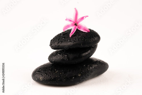 massage equipment and black stones 