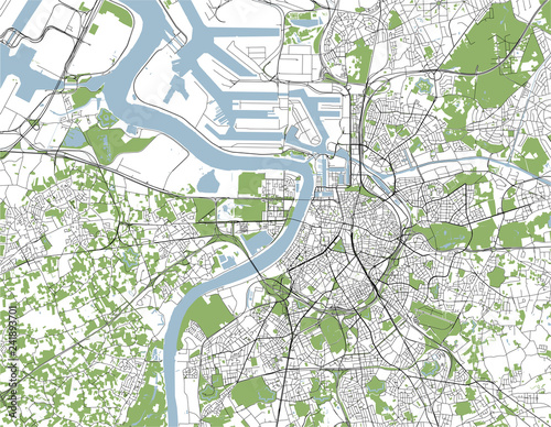 map of the city of Antwerp, Belgium photo