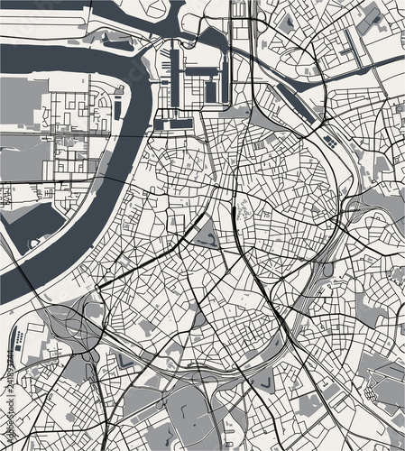 map of the city of Antwerp, Belgium photo