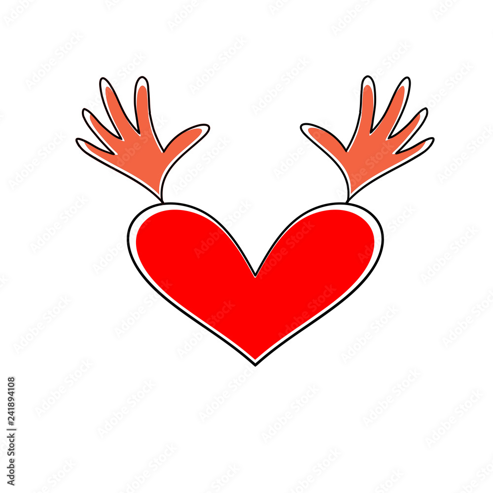 Heart icon vector. Heart with deer antlers. Heart symbol of Valentine's day. Heart icon vector. Heart with deer antlers. Heart symbol of Valentine's day.