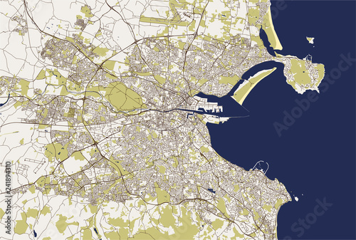 Map of the city of Dublin, Ireland