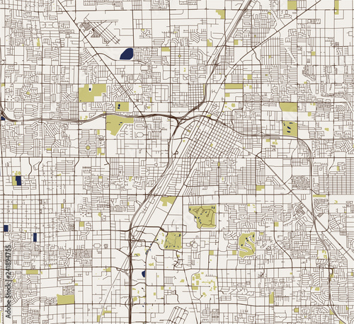 map of the city of Las Vegas, Nevada, USA