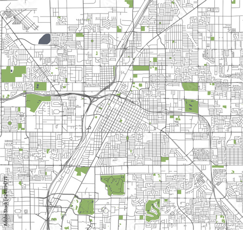 map of the city of Las Vegas, Nevada, USA