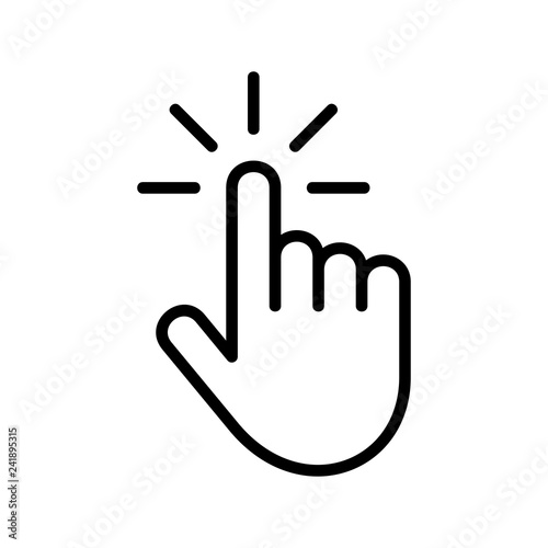Hand Cursor Icon click. Isolated on White background