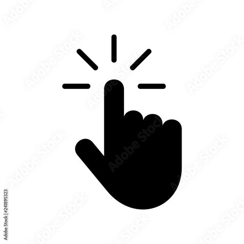 Hand Cursor Icon click. Isolated on White background
