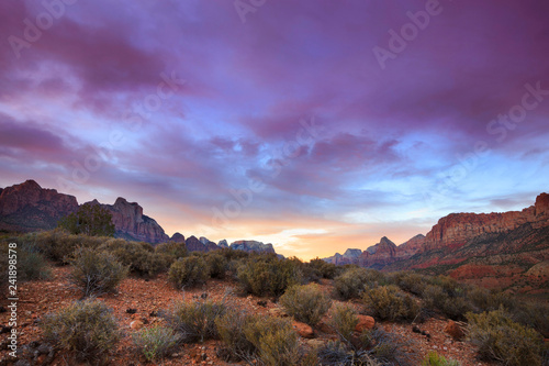 Stunning landscape and sky in Zion National Park, Utah
