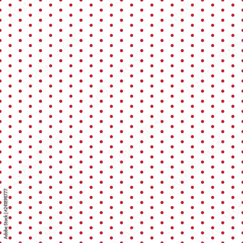 Polka Dots Seamless Pattern - Petite red polka dots on white background