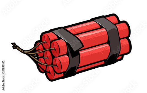Dynamite or a bomb in comic book style. Tnt, cartoon vector illustration