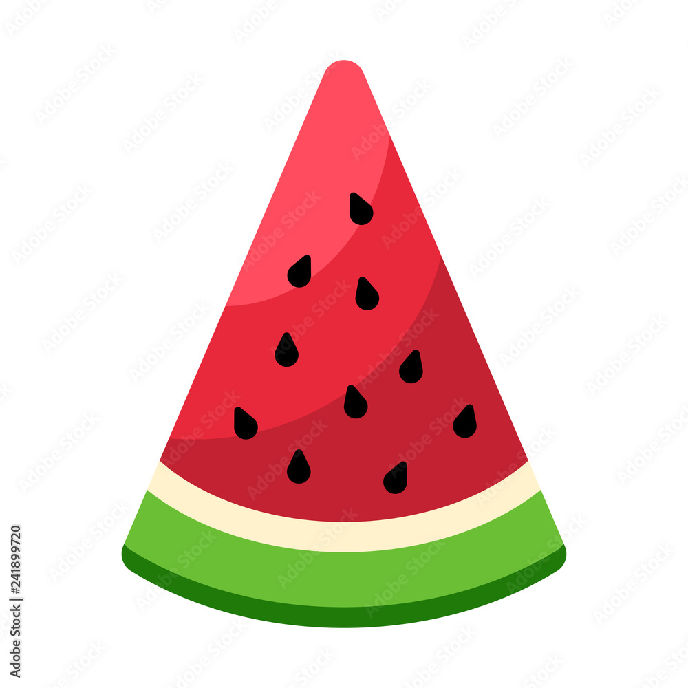 Watermelon Illustration - Watermelon slice isolated on white background Watermelon Illustration - Watermelon slice isolated on white background