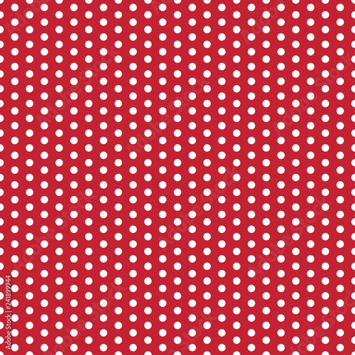 Polka Dots Seamless Pattern - Large white polka dots on red background
