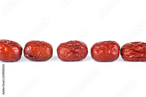 Red dates on white background