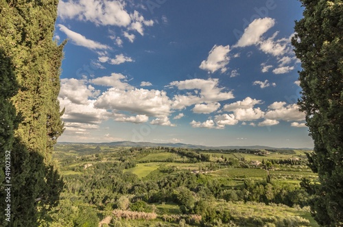 Bellissimo panorama delle Crete Senesi in Toscana, Italia