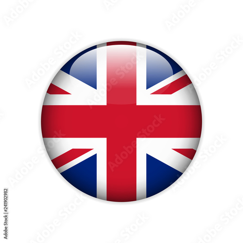 Flag of Great Britain on a button. Vector