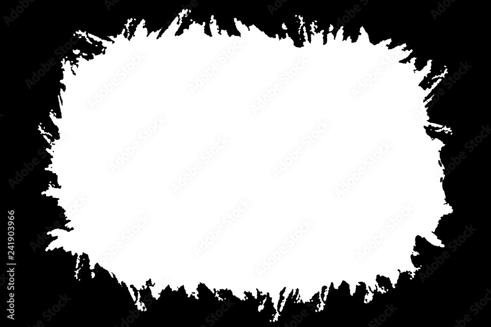 Abstract Decorative Black & White Edge. Type Text Inside, Use as Overlay or for Layer Mask.	