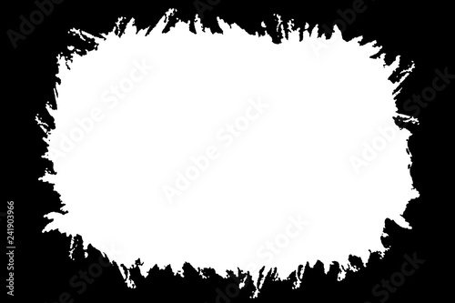 Abstract Decorative Black & White Edge. Type Text Inside, Use as Overlay or for Layer Mask. 