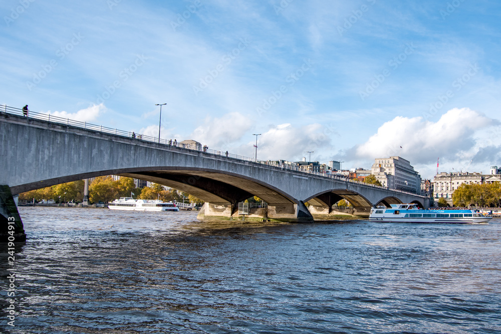 Landscape side view of London Bridge on the river Thames. London, United Kingdom. Landscape side view of London Bridge on the river Thames. London, United Kingdom.