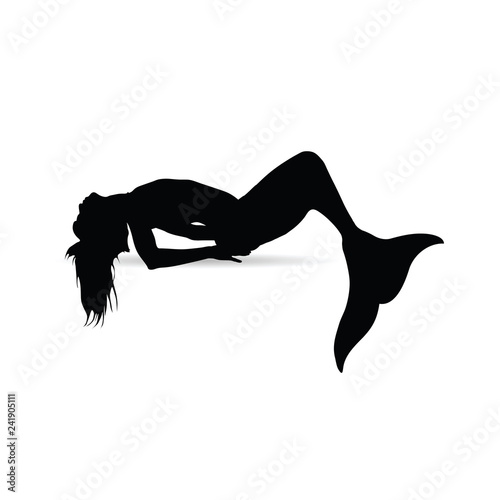 Mermaid beautiful silhouette illustration